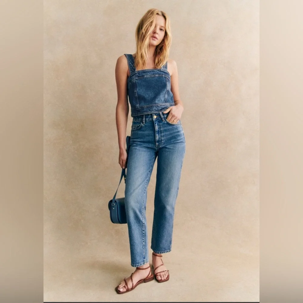 Sézane Hermance Top - blue denim top - Picture 2 of 10